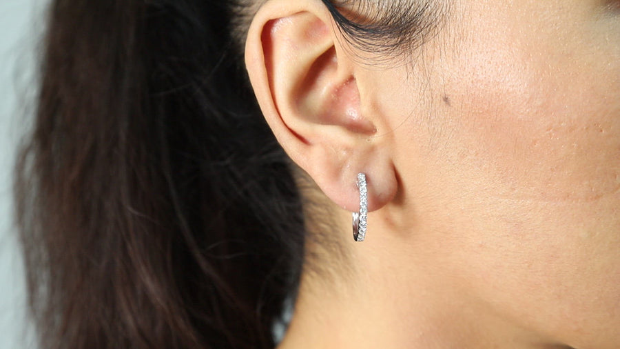14K White Gold White Diamond Earring – cirari